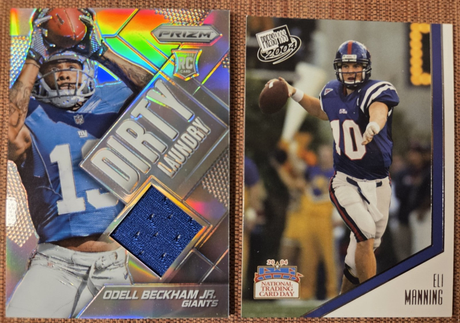 Giants Football Cards Beckham RC Manning RC Hall RC /250 Flowers Strahan LT4