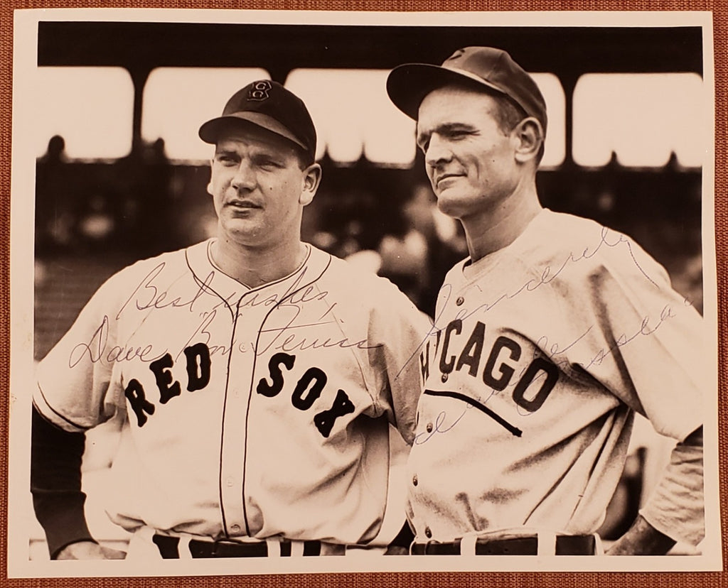 Dave Ferriss Claude Passeau Auto Red Sox 1940's Baseball 8x10 Vintage Photo JSA0