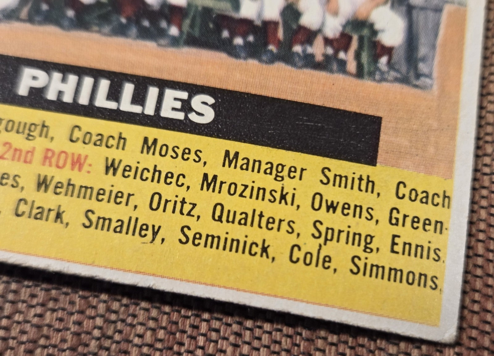1956 Topps #72 Phillies Baseball Card Ashburn Simmons Lopata Niarhos Roberts2