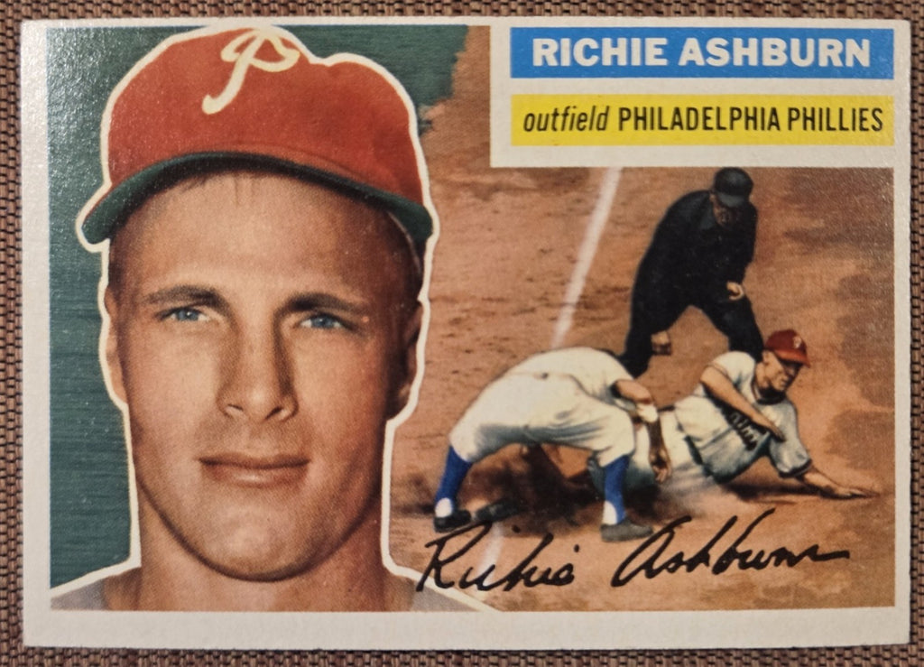 1956 Topps GB #120 Richie Ashburn Phialdelphia Phillies Original Baseball Card0