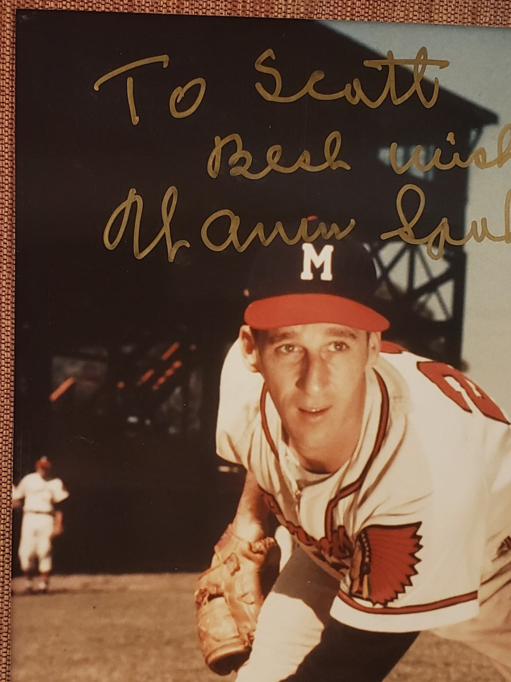 Warren Spahn Auto Milwaukee Braves Vintage Original Baseball 8x10 Photo JSA HOF1