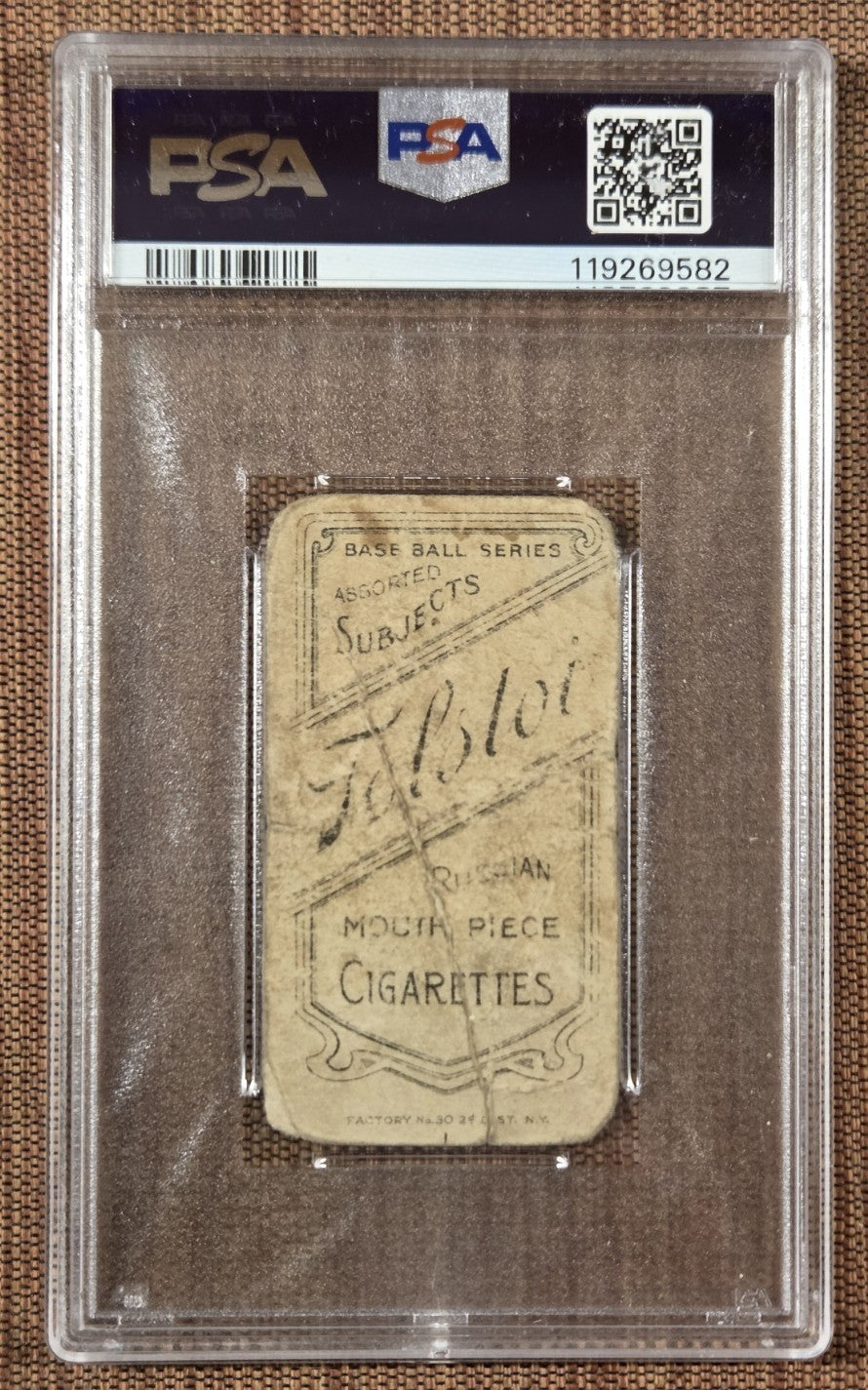 1909 Tolstoi T206 Zack Wheat Brooklyn Dodgers Baseball Card PSA AUTH HOF1