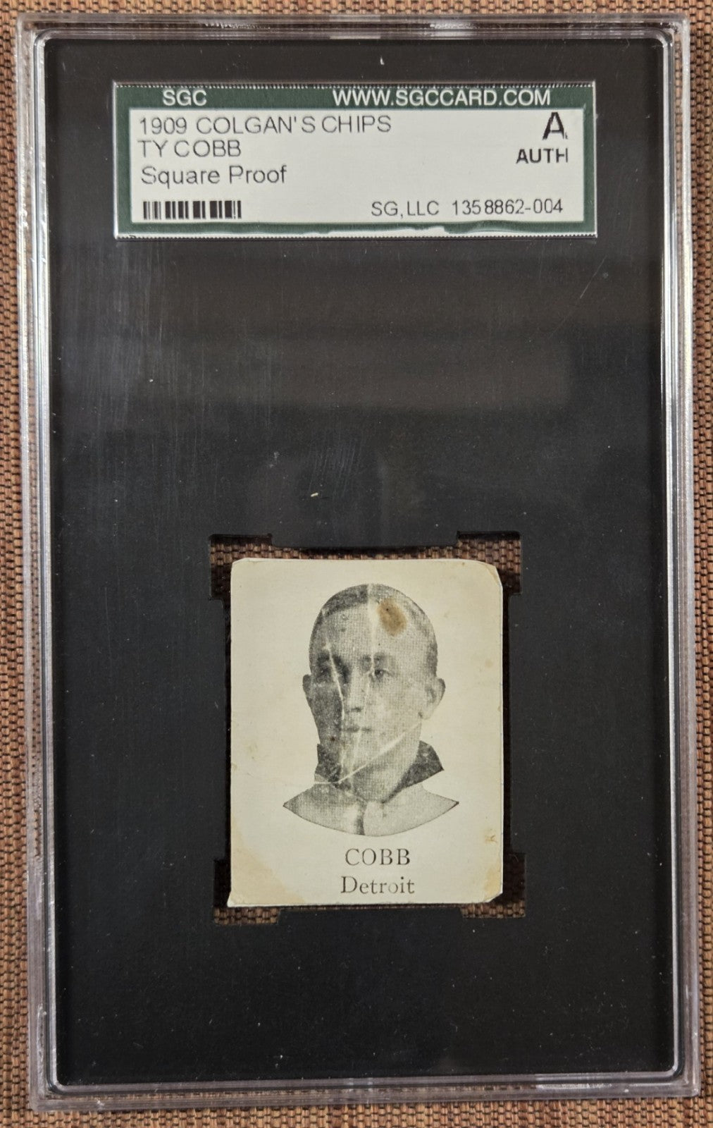1909 Colgan's Chips Square Corner Proof Ty Cobb Tigers Baseball Card SGC HOF0