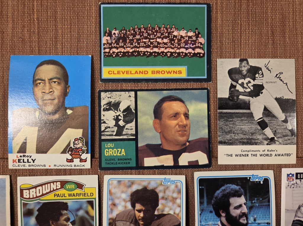 Cleveland Browns Football Cards Jim Brown Kelly Groza Alzado Nelson Warfield1