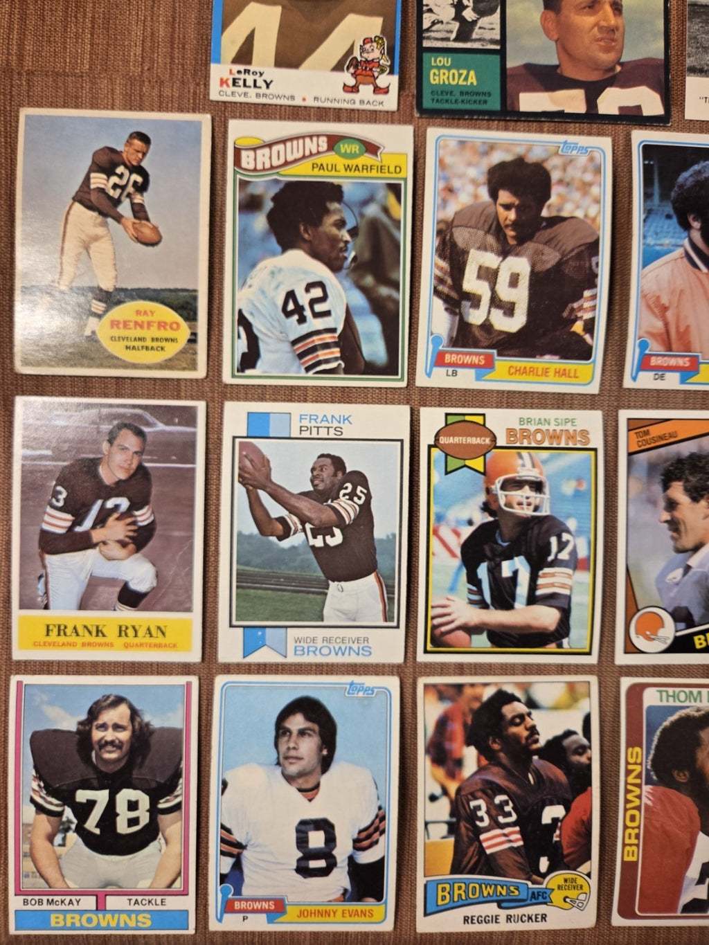 Cleveland Browns Football Cards Jim Brown Kelly Groza Alzado Nelson Warfield2