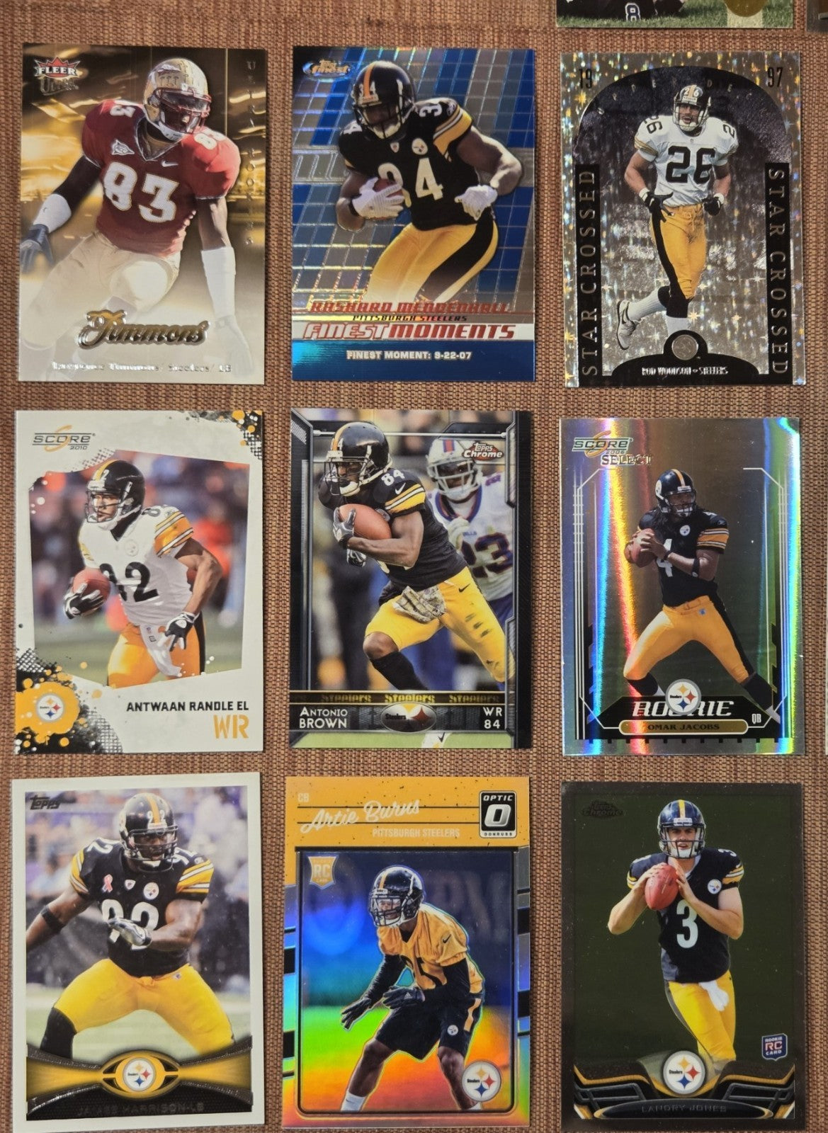Pittsburgh Steelers Football Cards Roethlisberger Bettis RC Ward Polamalu Dobbs2