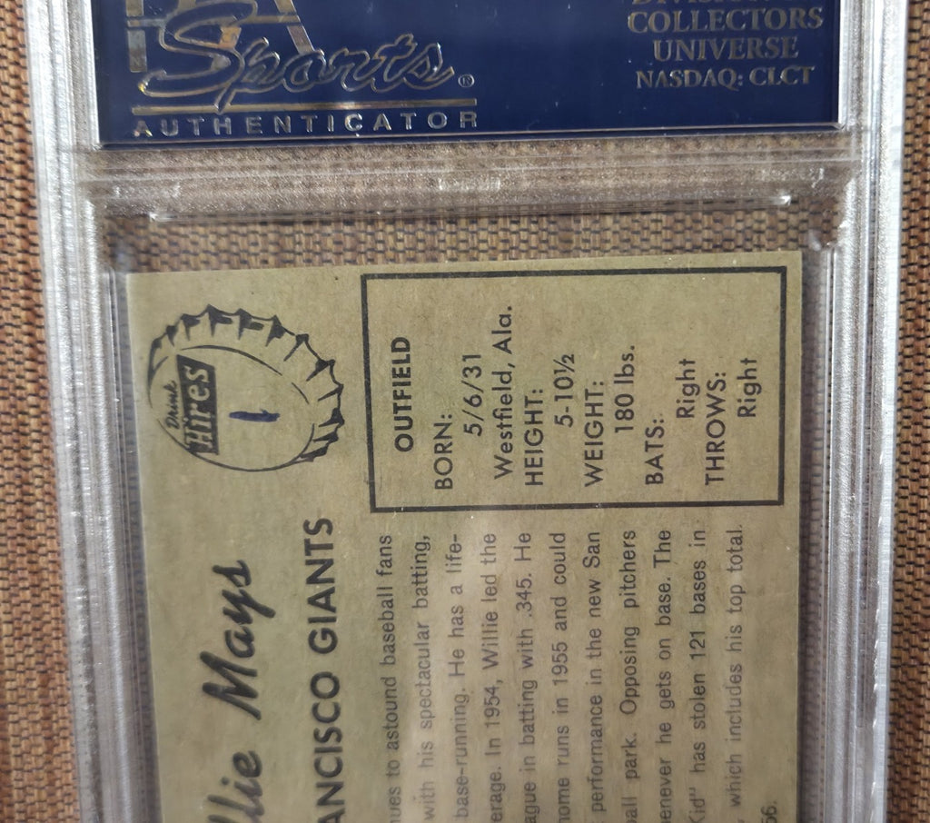 1958 Hires Root Beer Test Set No Tab Willie Mays Giants Baseball Card PSA 6 MK7