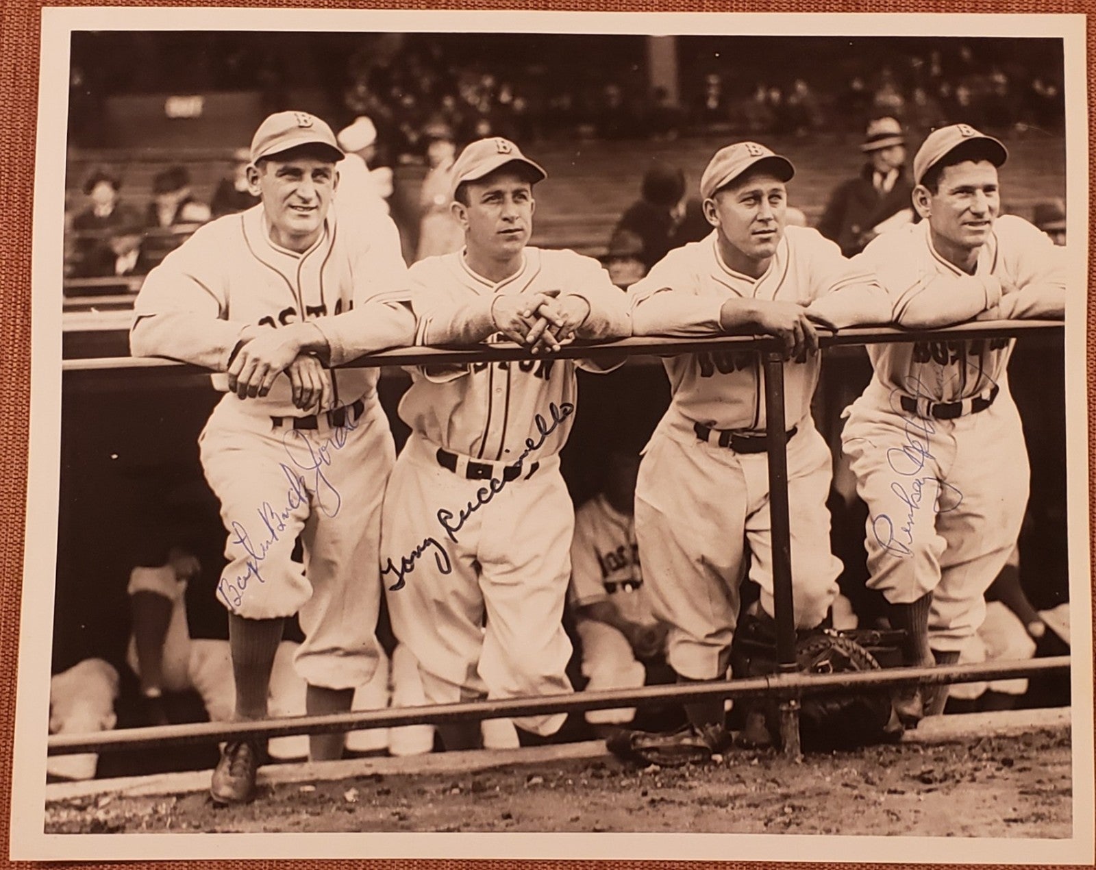 Tony Cuccinello Jordan Whitney Auto Boston Braves 1930's Baseball 8x10 Photo JSA0