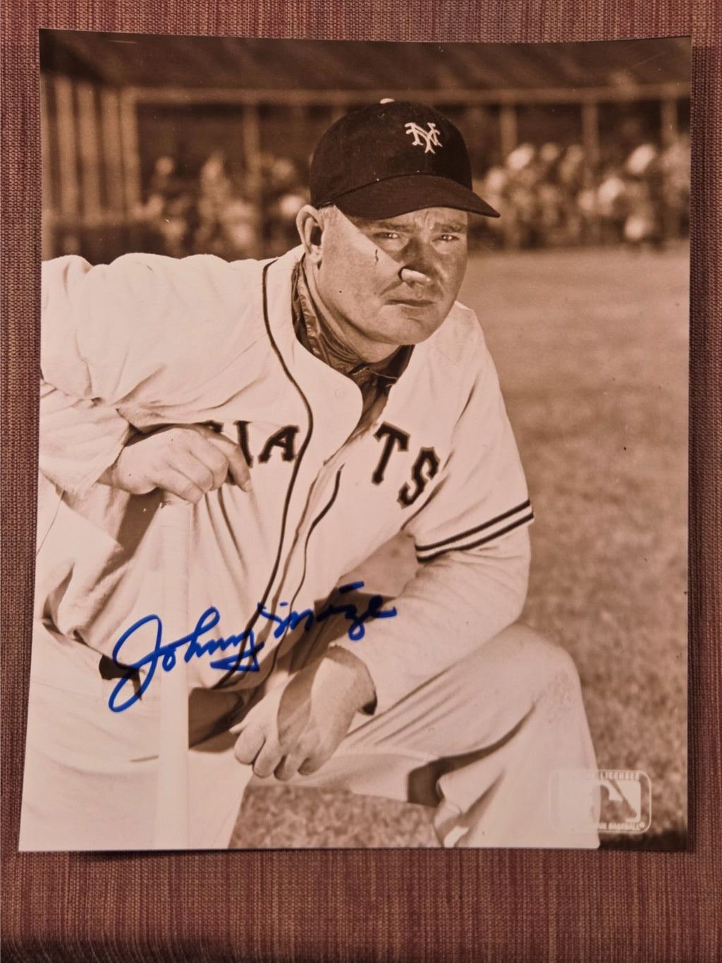 Johnny Mize AUTO 8 x 10 New York Giants Vintage Baseball Signed Photo JSA HOF1