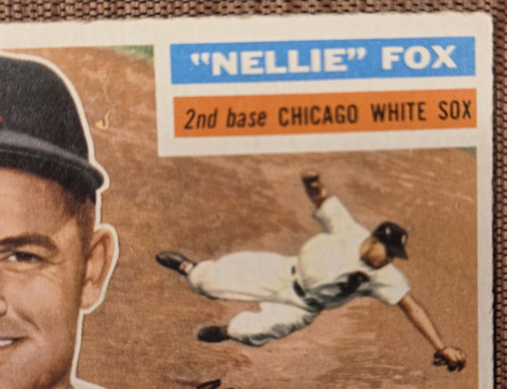 1956 Topps Gray Back #118 Nellie Fox Chicago White Sox Original Baseball Card2