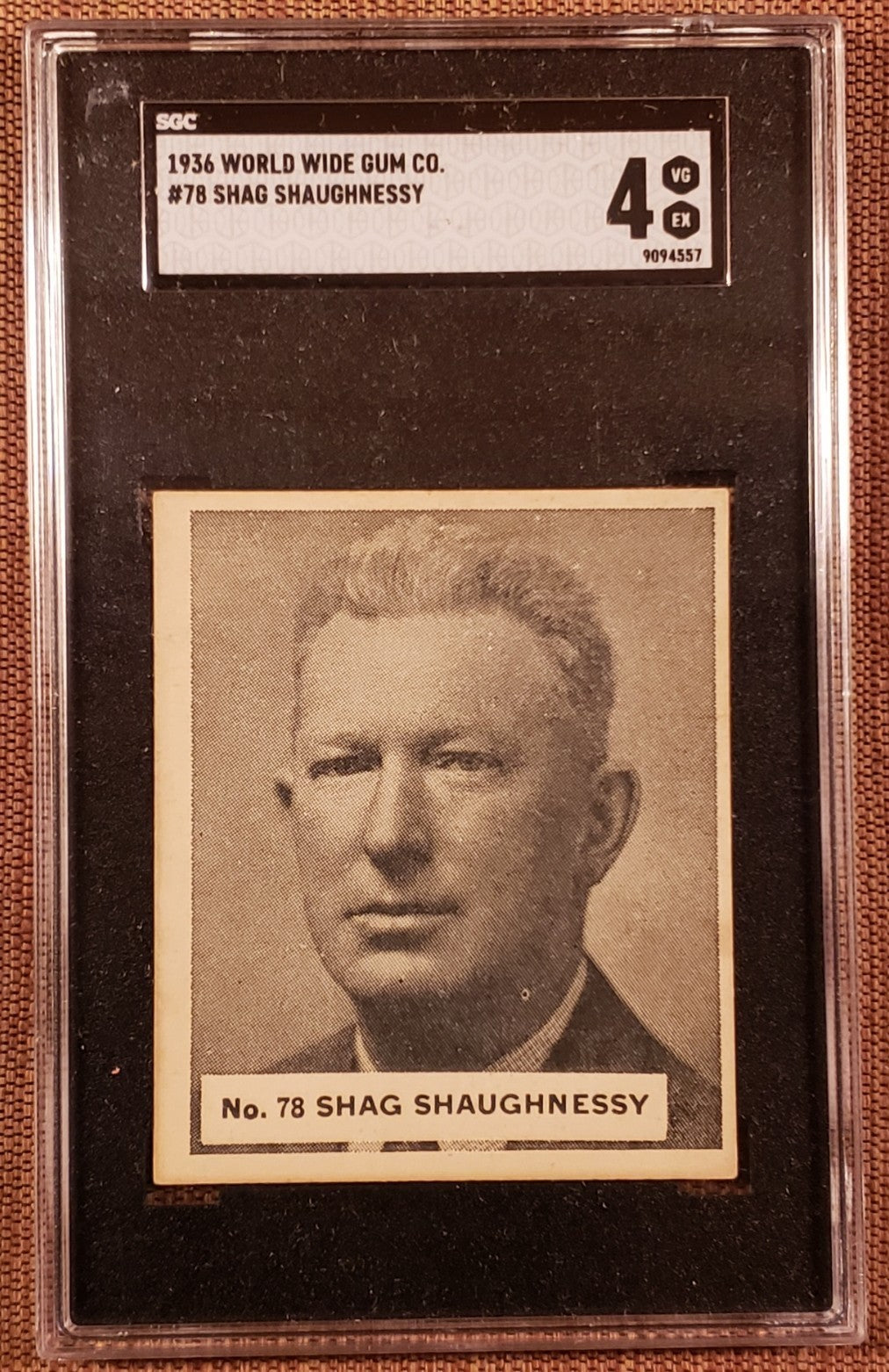 1936 World Wide Gum #78 Shag Shaughnessy Senators Athletics Baseball Card SGC 40
