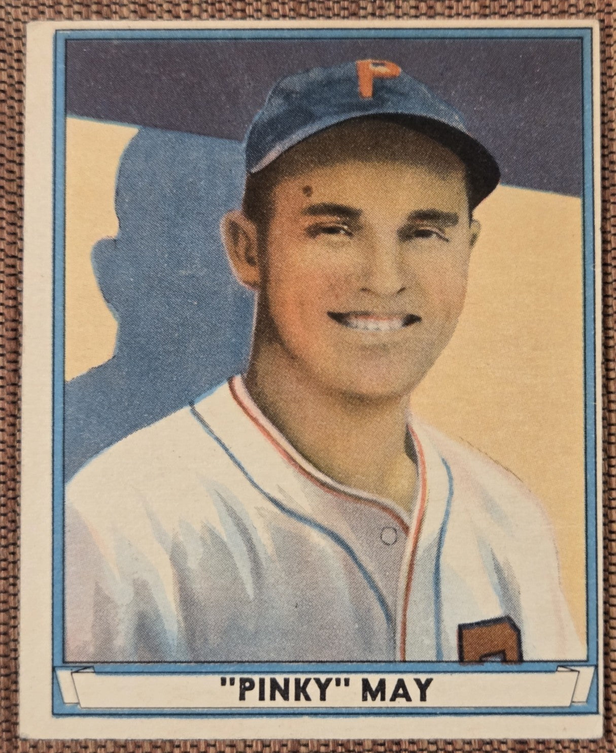 1941 Play Ball #9 Pinky May Philadelphia Phillies Vintage Original Baseball Card0
