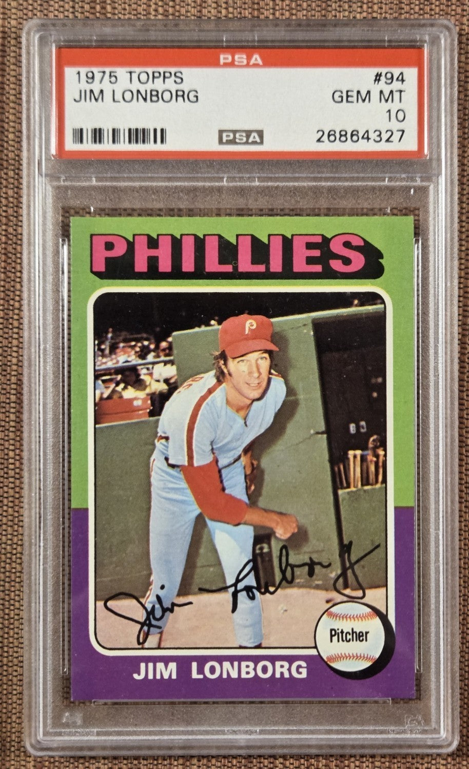 1975 Topps #94 Jim Lonborg Philadelphia Phillies Baseball Card PSA 10 Gem Mint0