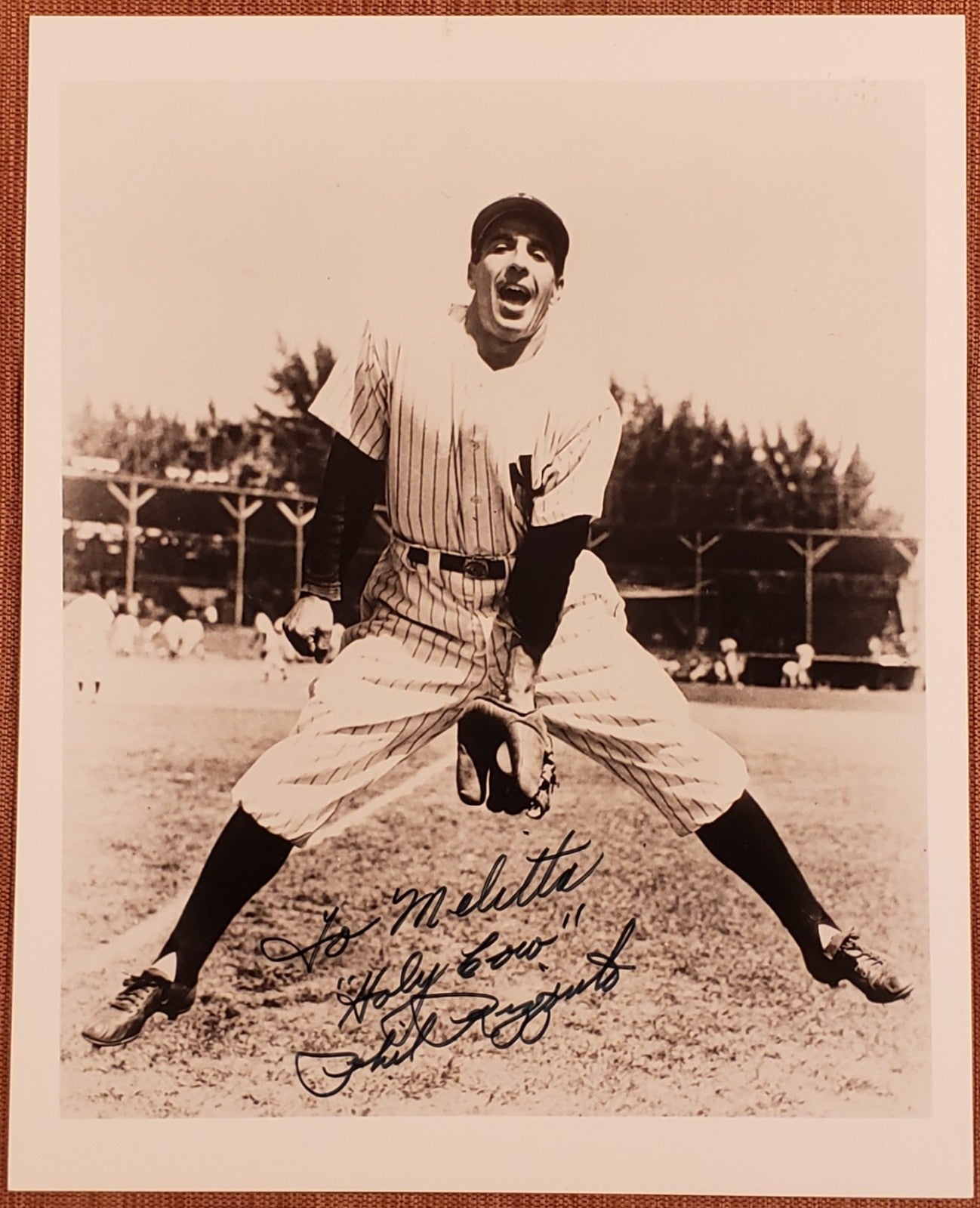 Phil Rizzuto Auto New York Yankees Vintage Original Baseball 8x10 Photo JSA0