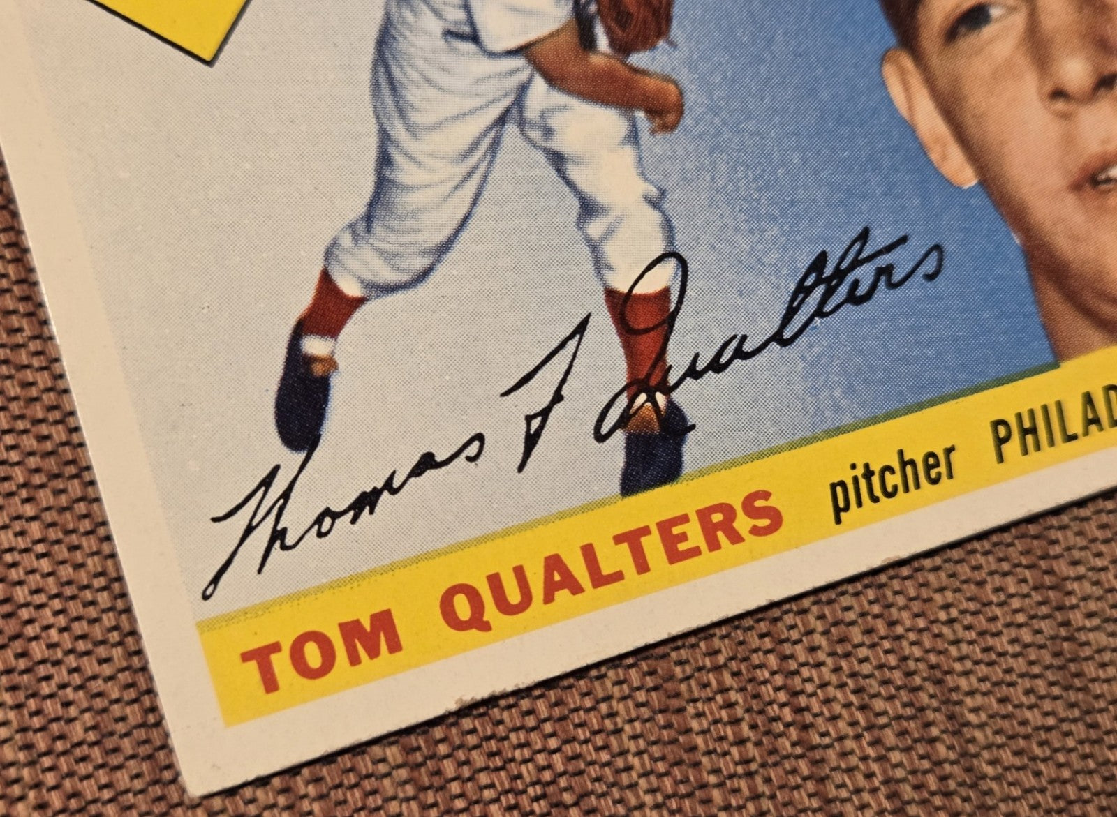 1955 Topps #33 Tom Qualters Philadelphia Phillies Vintage Original Baseball Card4