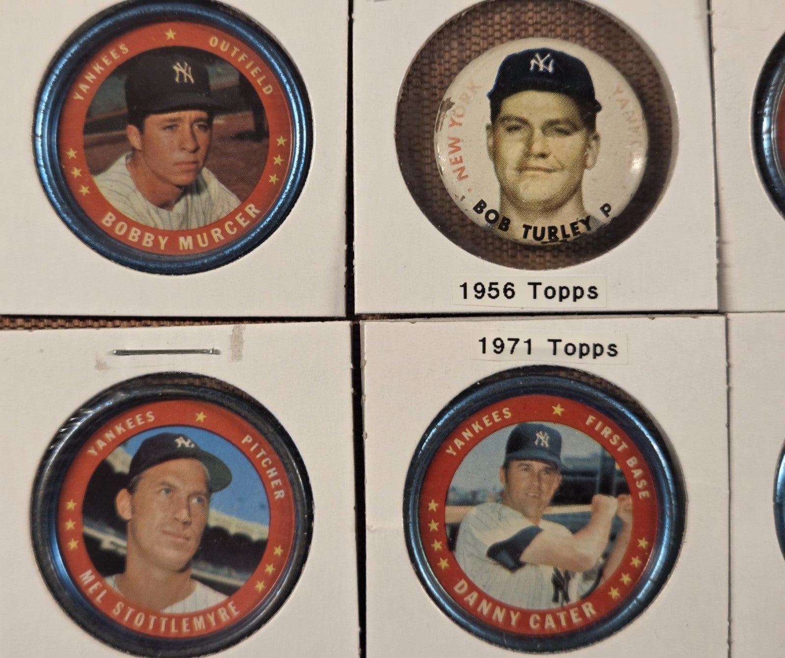 1956 Pin Bob Turley 1969 Citgo Coins Stottlemyre and 1971 Topps Coins Baseball2