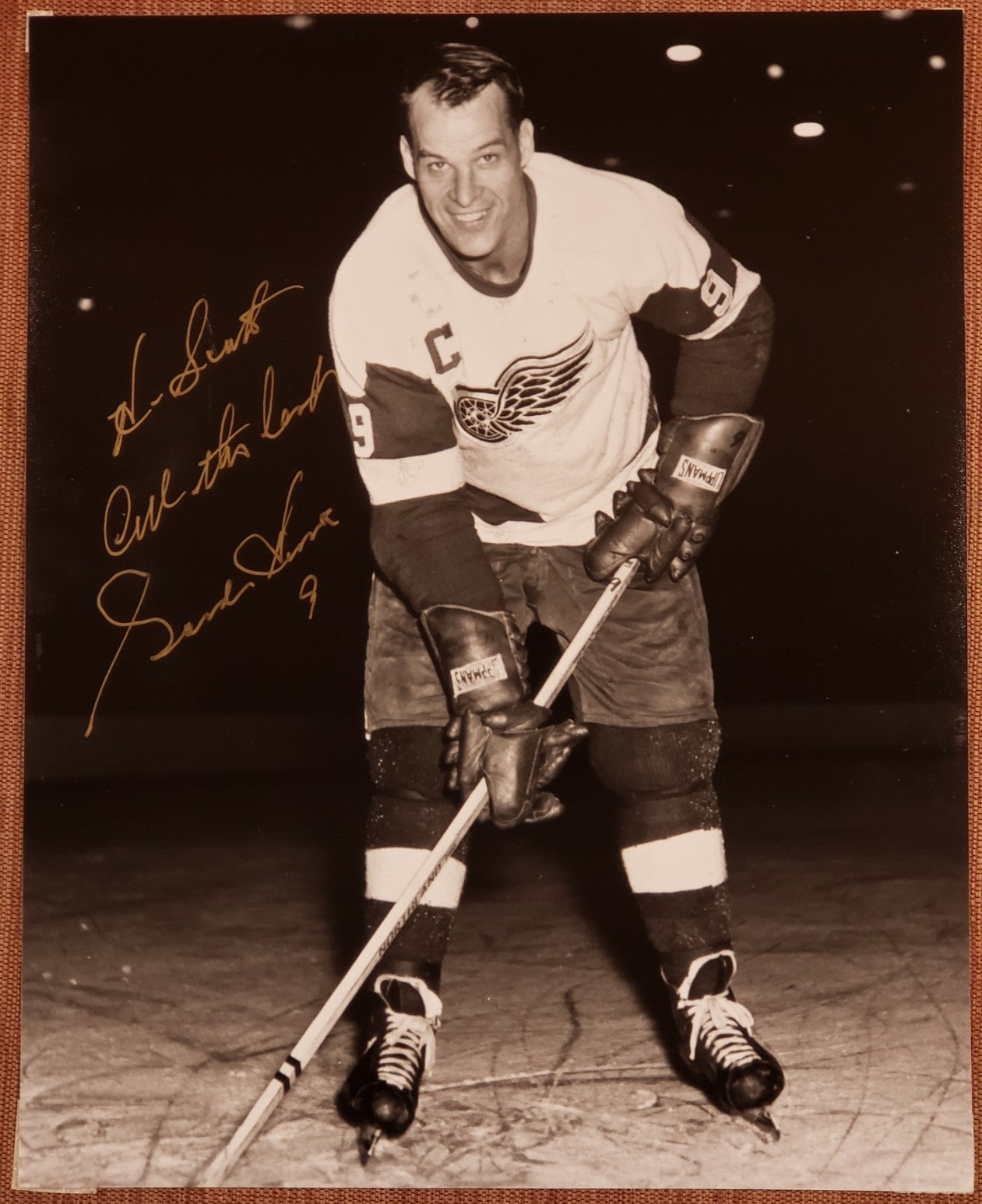 Gordie Howe Auto Detroit Red Wings Vintage Original Hockey 8x10 Photo JSA HOF0