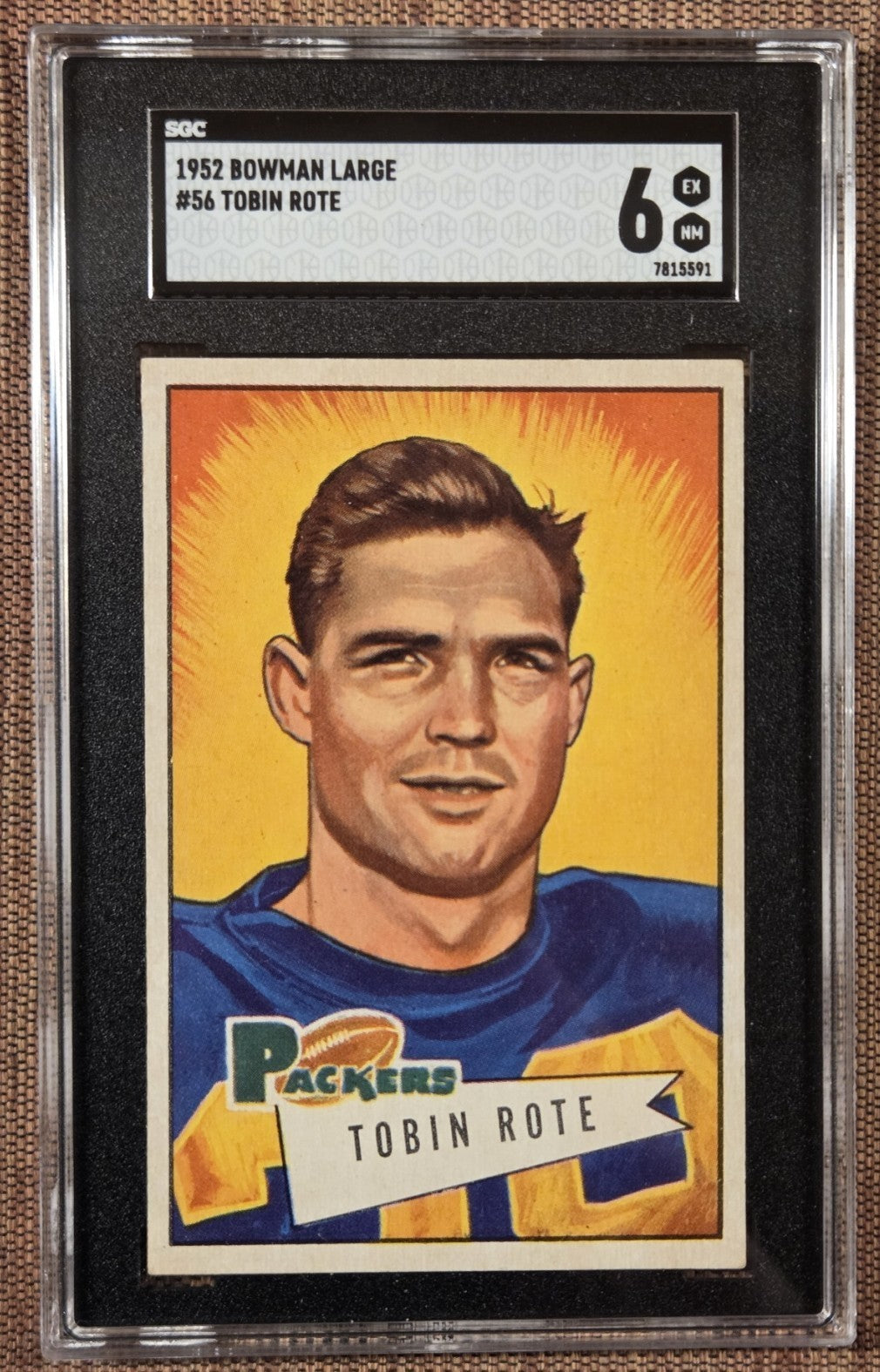 1952 Bowman Large #56 Tobin Rote Green Bay Packers Football Card SGC 60