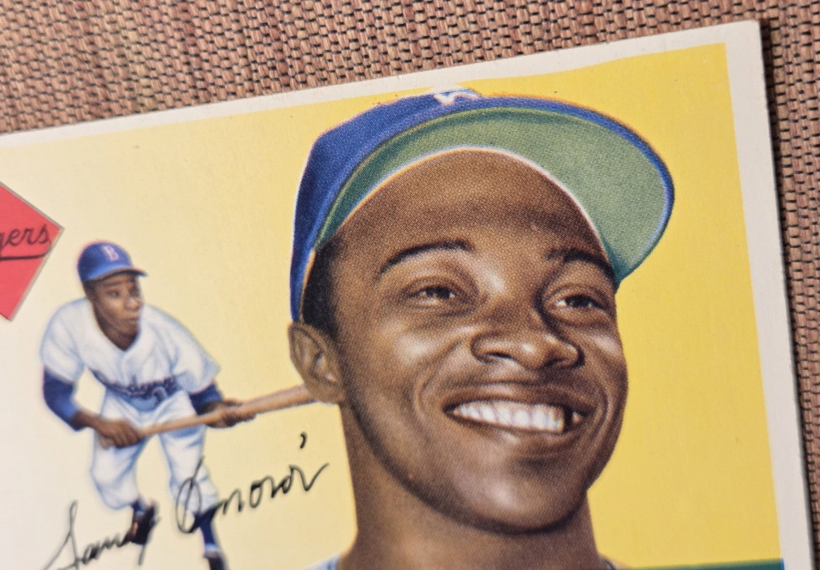 1955 Topps #75 Sandy Amoros Brooklyn Dodgers Vintage Original Baseball Card2