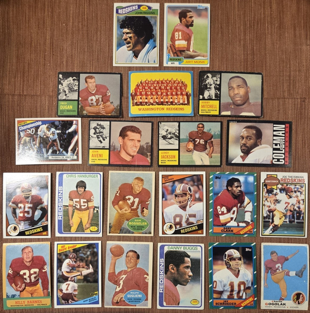 Topps Redskins Football Cards Monk RC Clark RC Thiesmann Riggins Mitchell, SP's0