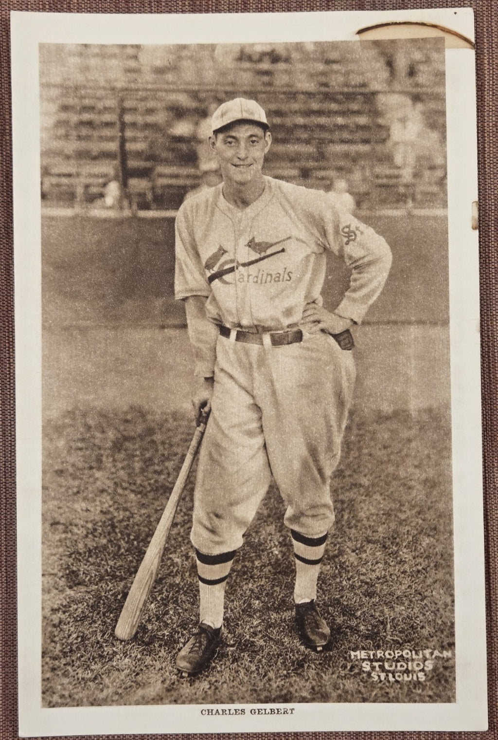 1931 Metropolitan Studios Charlie Gelbert St. Louis Cardinals Baseball Card0