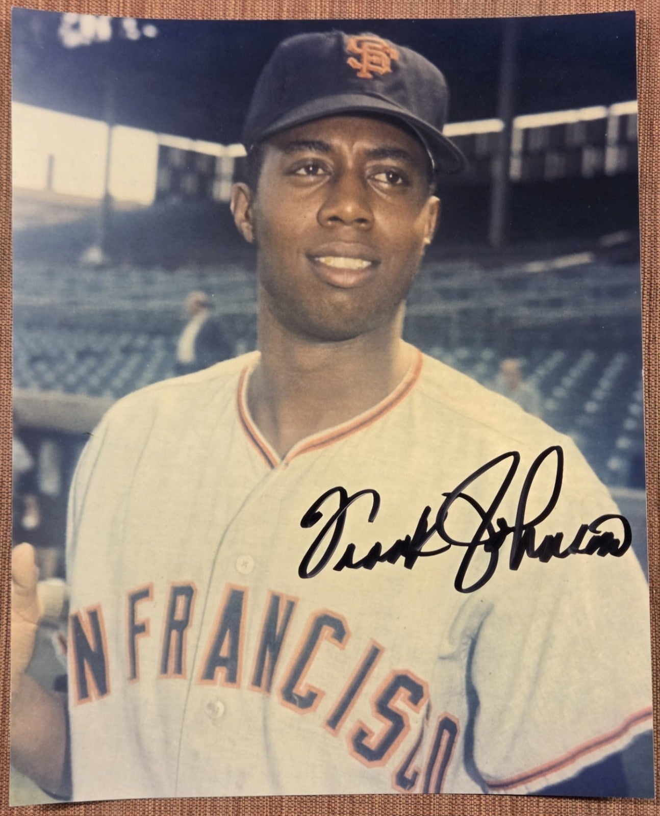 Frank Johnson AUTO San Francisco Giants Baseball Signed Vintage 8 x 10 Photo JSA0