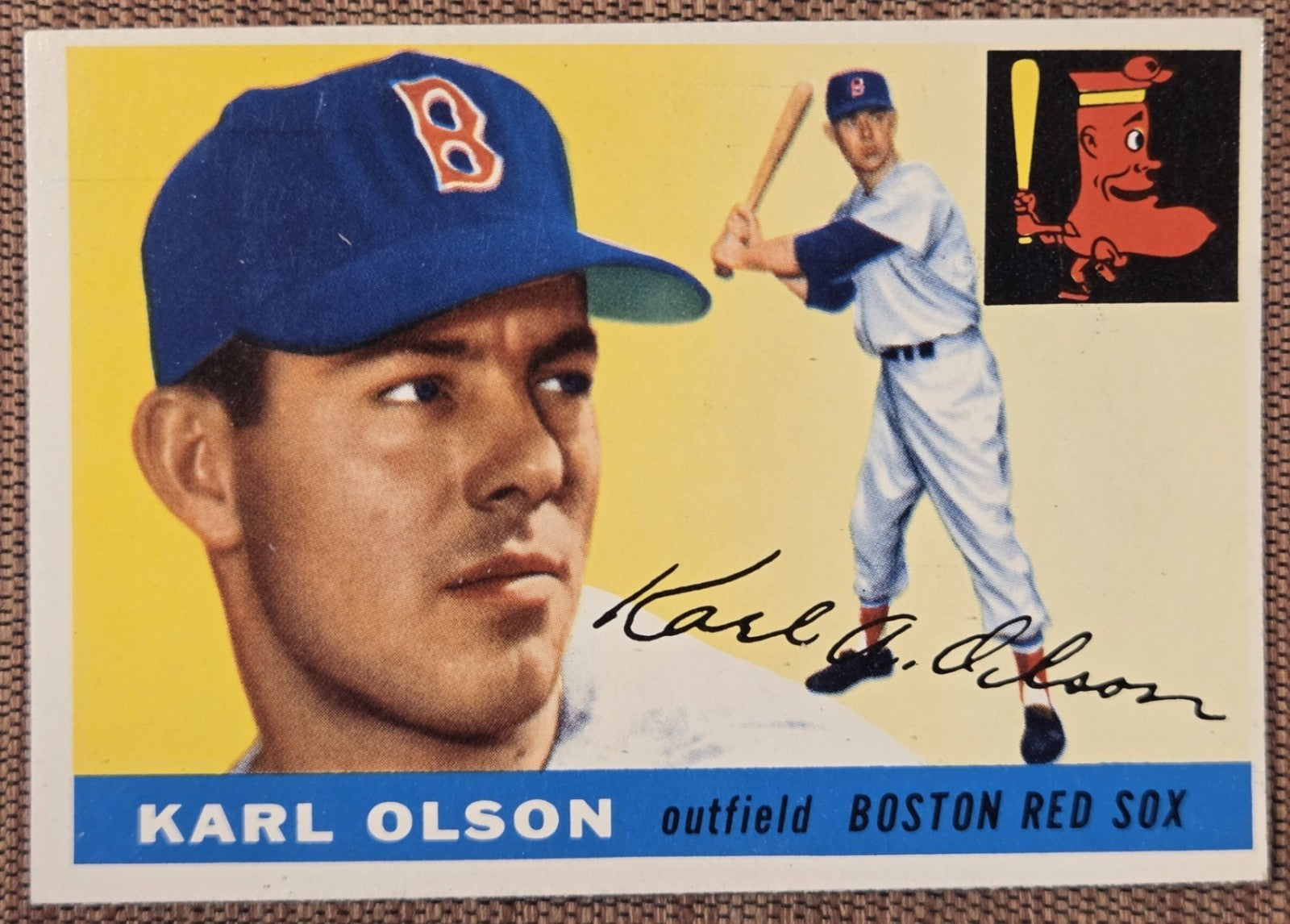 1955 Topps #72 Karl Olson Boston Red Sox Authentic Original Baseball Card0
