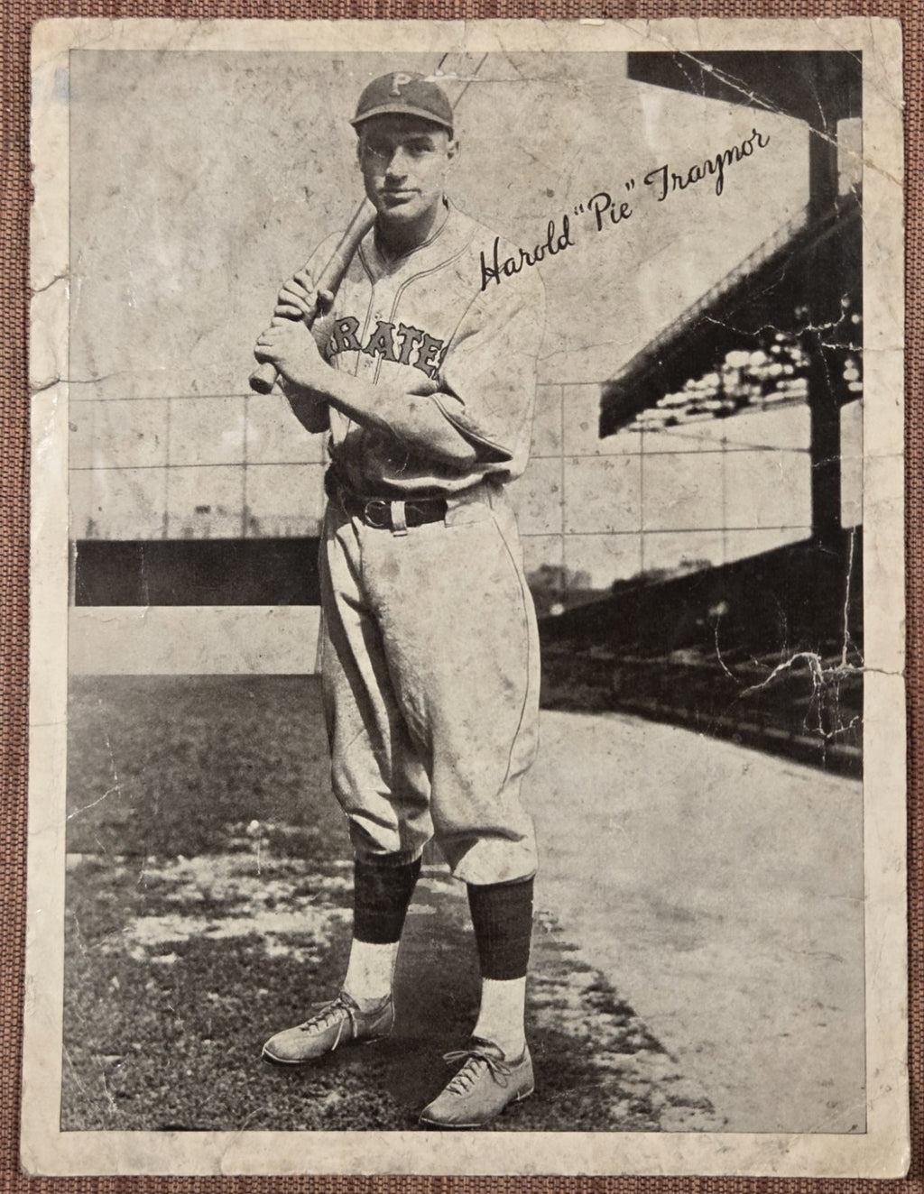 1936 National Chicle Glossy R311 Pie Traynor Pirates 6x8 Baseball Photo HOF0