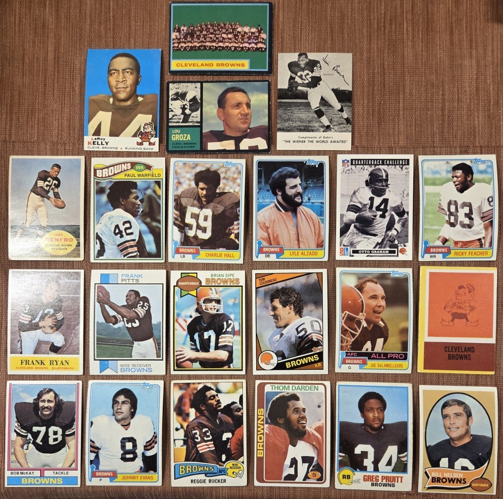 Cleveland Browns Football Cards Jim Brown Kelly Groza Alzado Nelson Warfield0