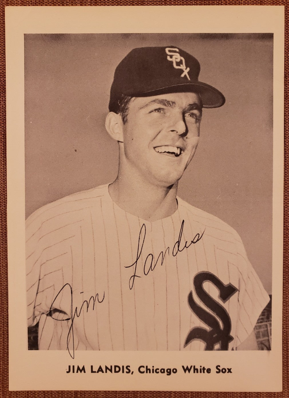 Jim Landis Auto Chicago White Sox Vintage Original Baseball 5x7 Photo JSA0