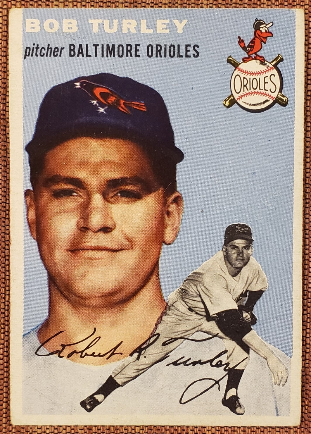 1954 Topps #85 Bob Turley Baltimore Orioles Authentic Rookie Baseball Card0