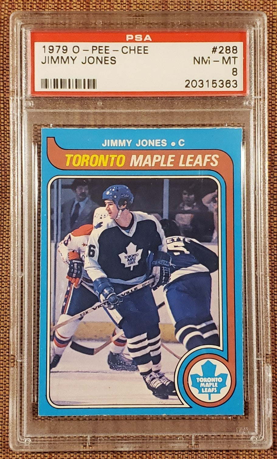 1979 O-Pee-Chee #288 Jimmy Jones Toronto Maple Leafs Hockey Card PSA 8 NM/MT0