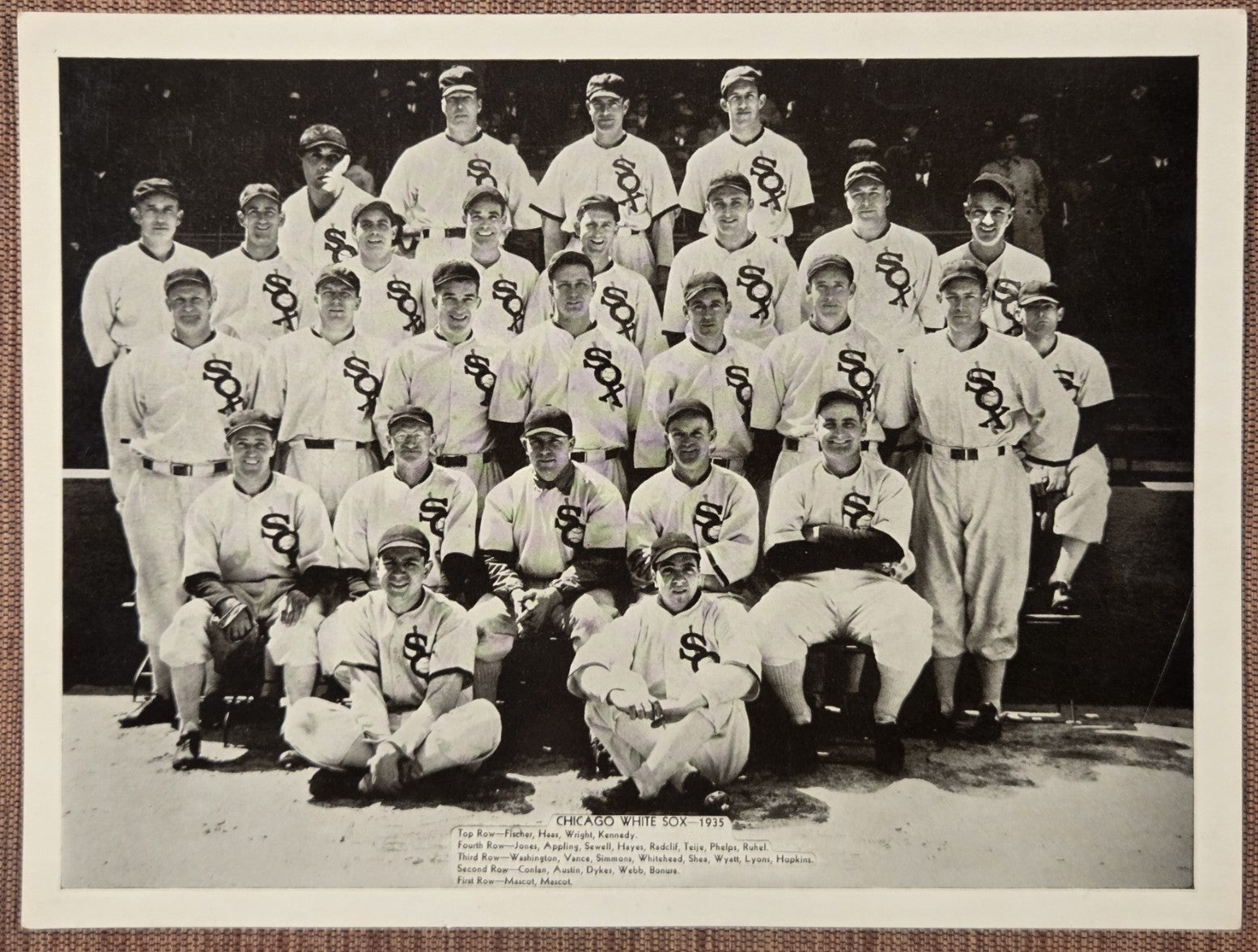 1936 R311 Glossy Chicago White Sox 6x8 Baseball Photo Luke Appling Lyons Simmons0