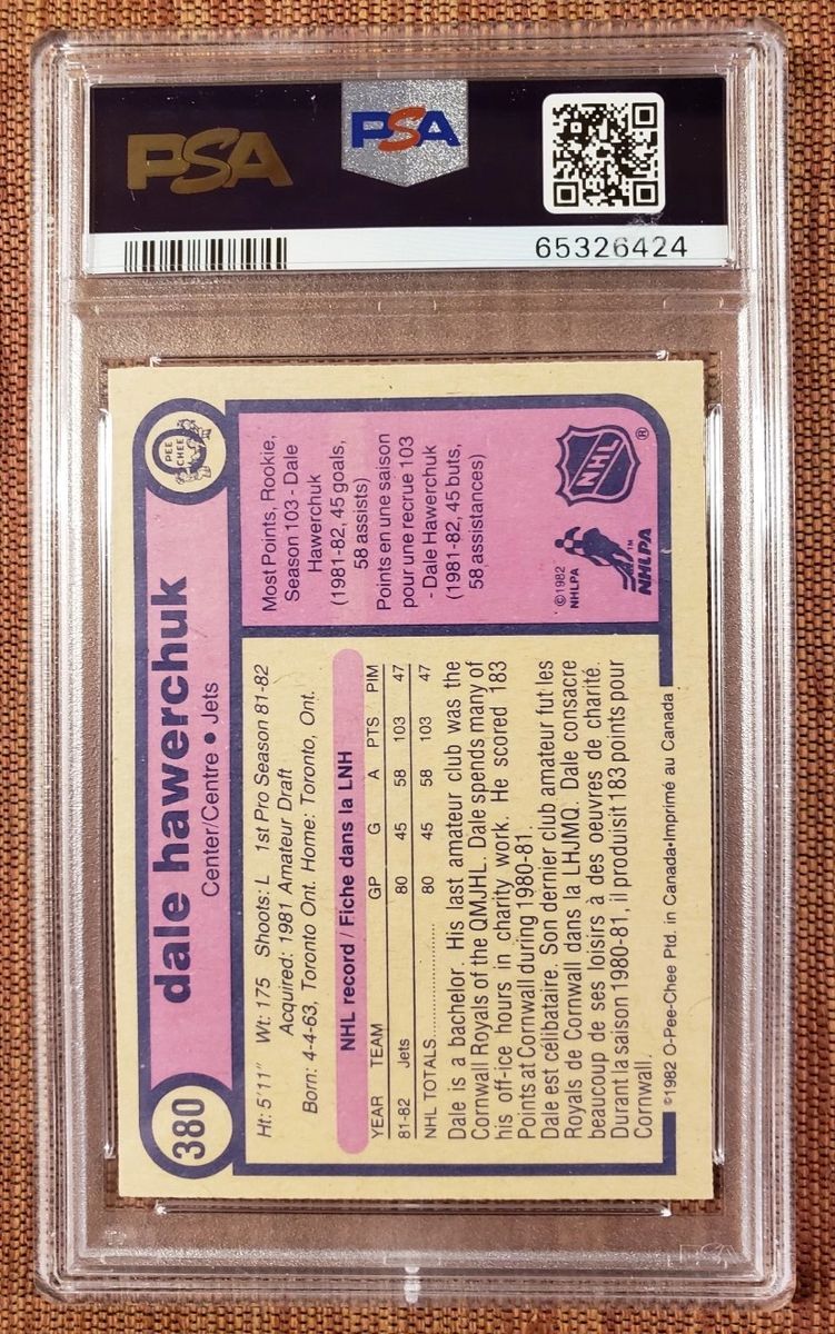 1982 O-Pee-Chee Winnipeg Jets Authentic Original Rookie Hockey Card PSA 6 RC1