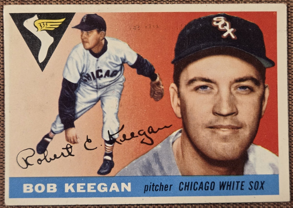 1955 Topps #10 Bob Keegan Chicago White Sox Authentic Original Baseball Card0