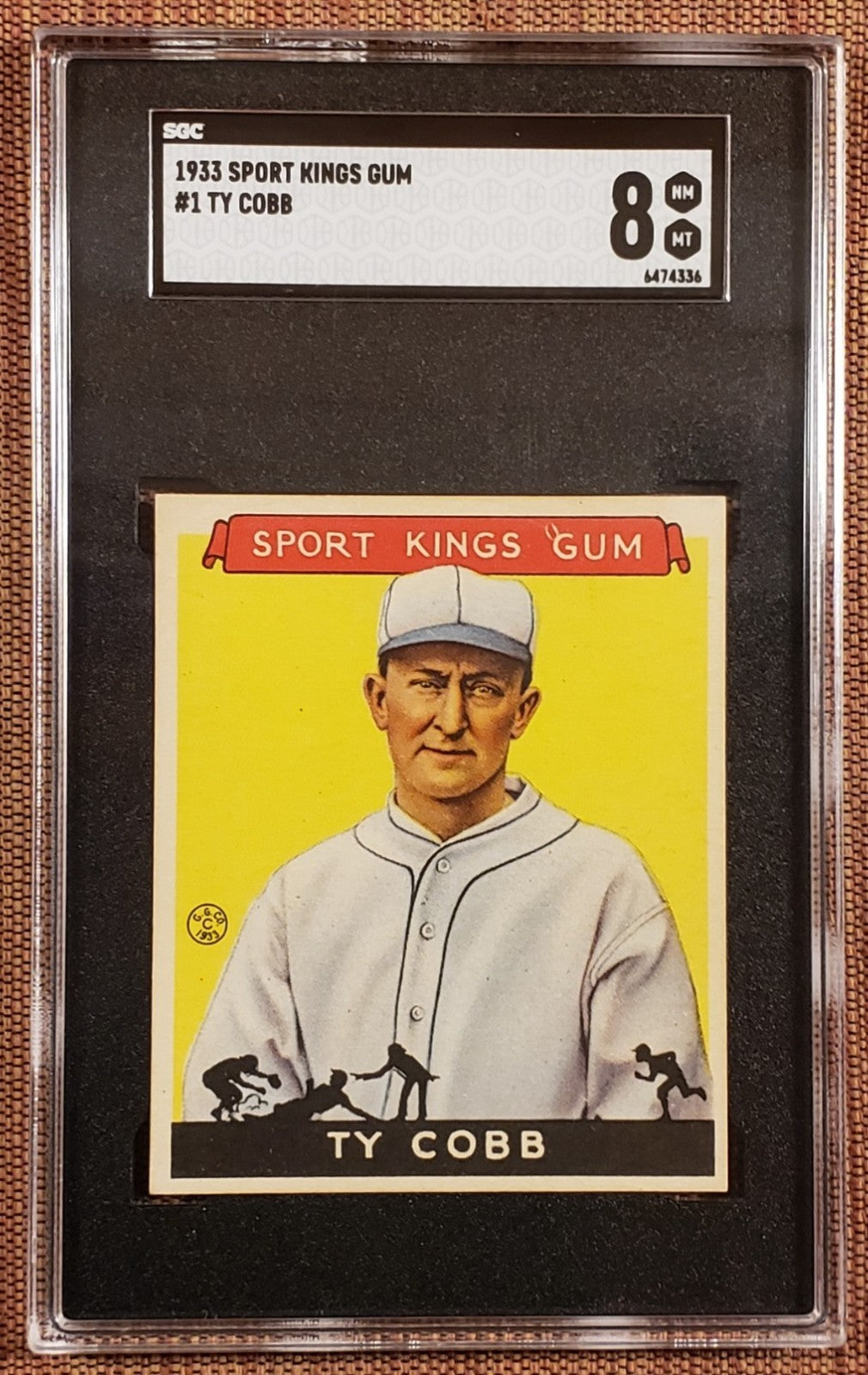 1933 Sport Kings Gum #1 Ty Cobb Detroit Tigers Baseball Card SGC 8 NM/MT POP 10