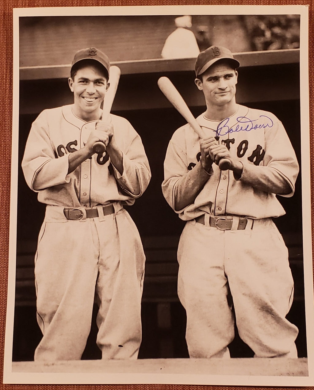 Bobby Doerr Auto Boston Red Sox 1940's Baseball 8x10 Vintage Photo JSA HOF2