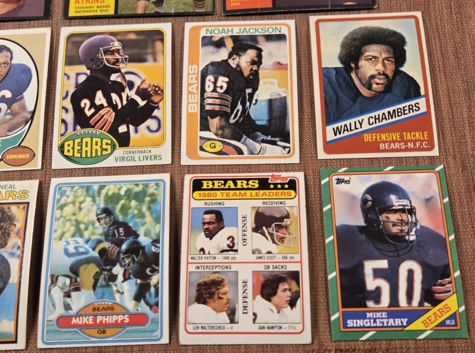 Bears Football Cards Richard Dent RC Sayers Payton Singletary George Morris SP3