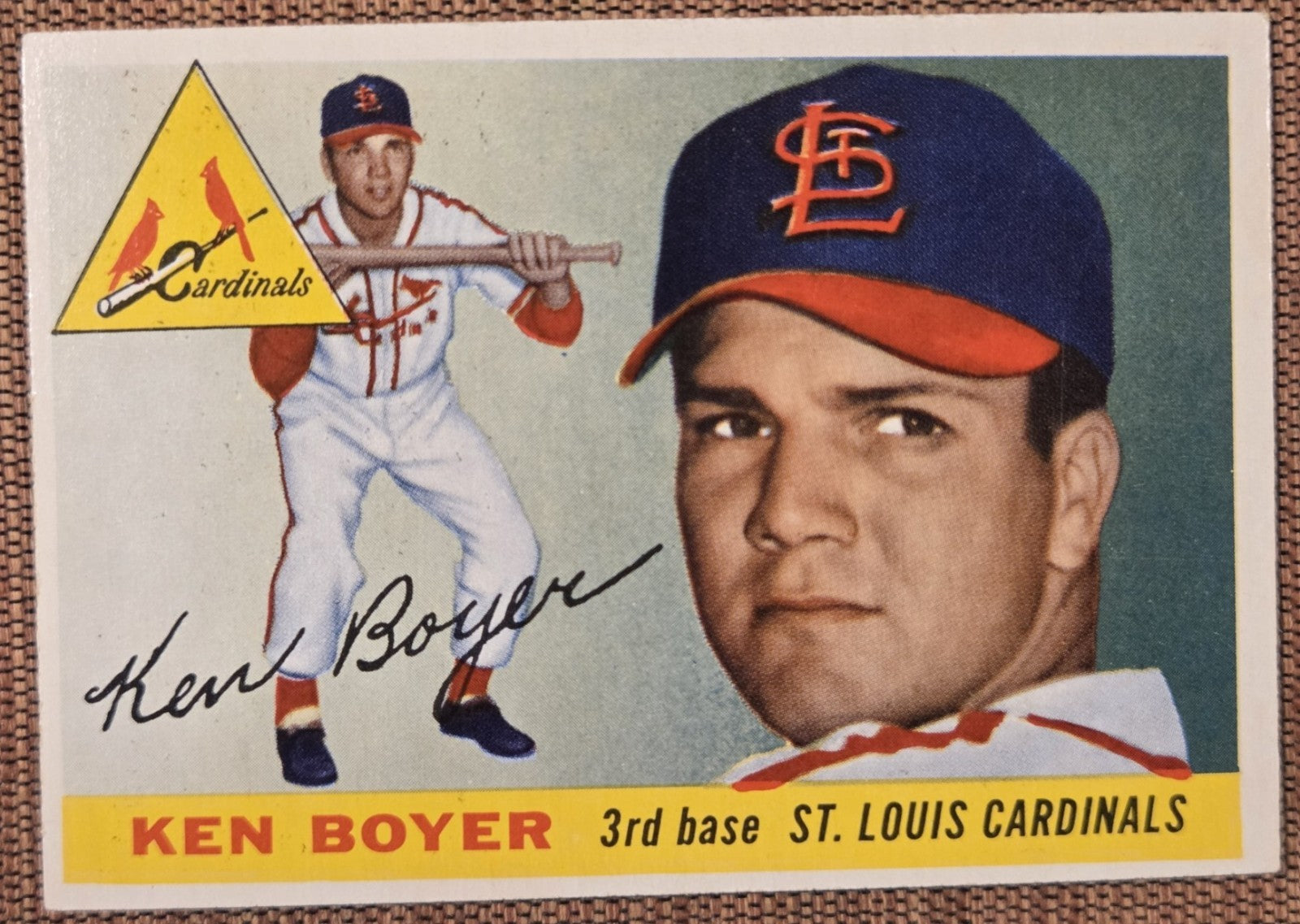 1955 Topps #125 Ken Boyer St. Louis Cardinals Original Rookie Baseball Card RC0