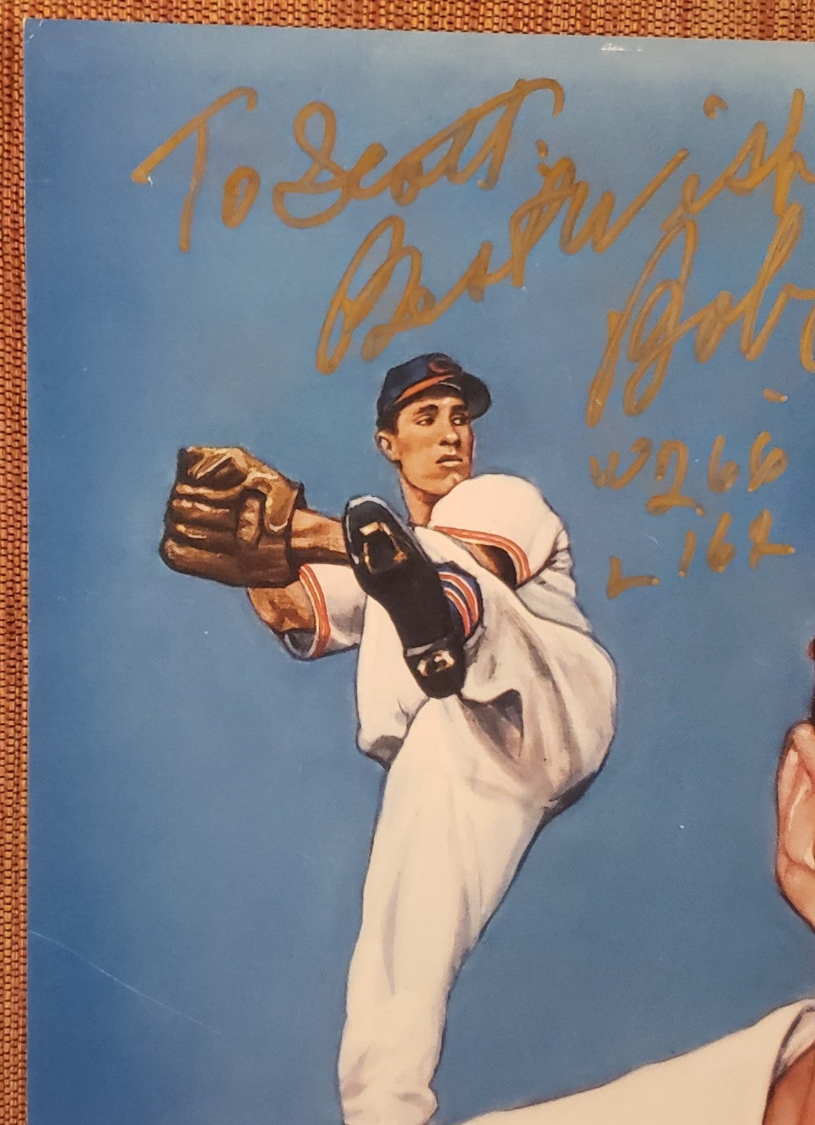 Bob Feller Auto Cleveland Indians Vintage Original Baseball 8x10 Photo JSA HOF1
