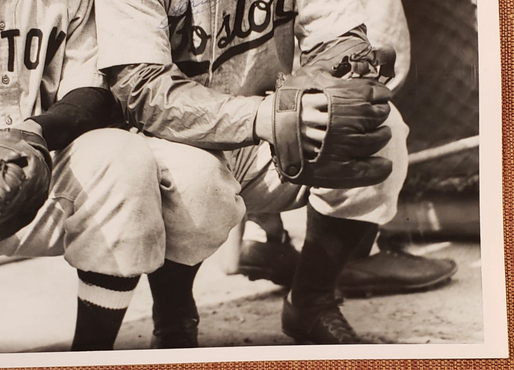 Dom DiMaggio Johnnie Hopp Auto Red Sox 1940's Baseball 8x10 Vintage Photo JSA3