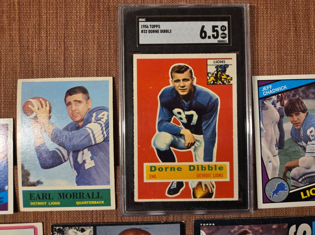 Detroit Lions Football Cards Dibble SGC Lane Morrall Karras Landry Sims Sanders3