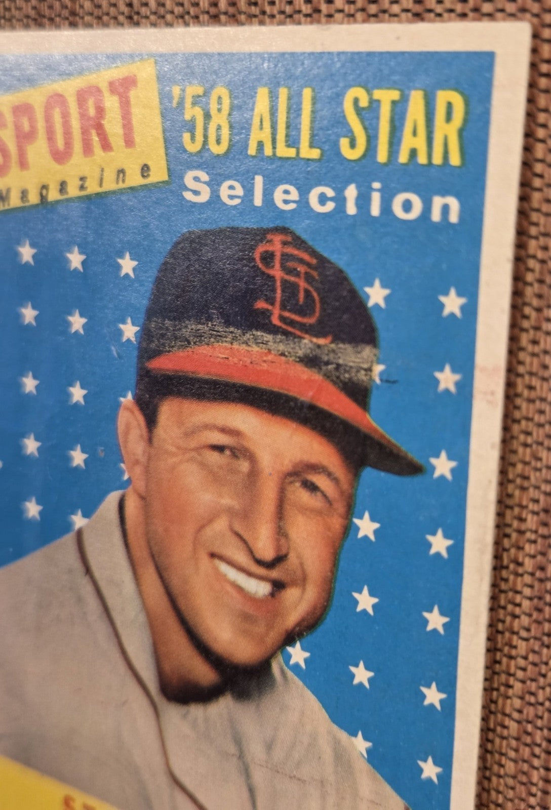 1958 Topps #476 Stan Musial St. Louis Cardinals Original Baseball Card HOF2