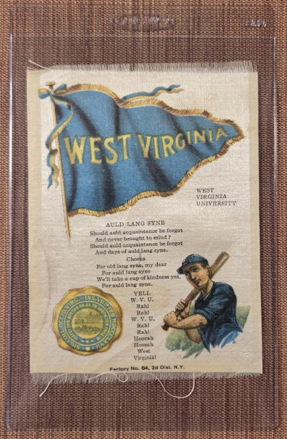 1910 Murad College Silks S23 West Virginia University Baseball Silk Blanket0