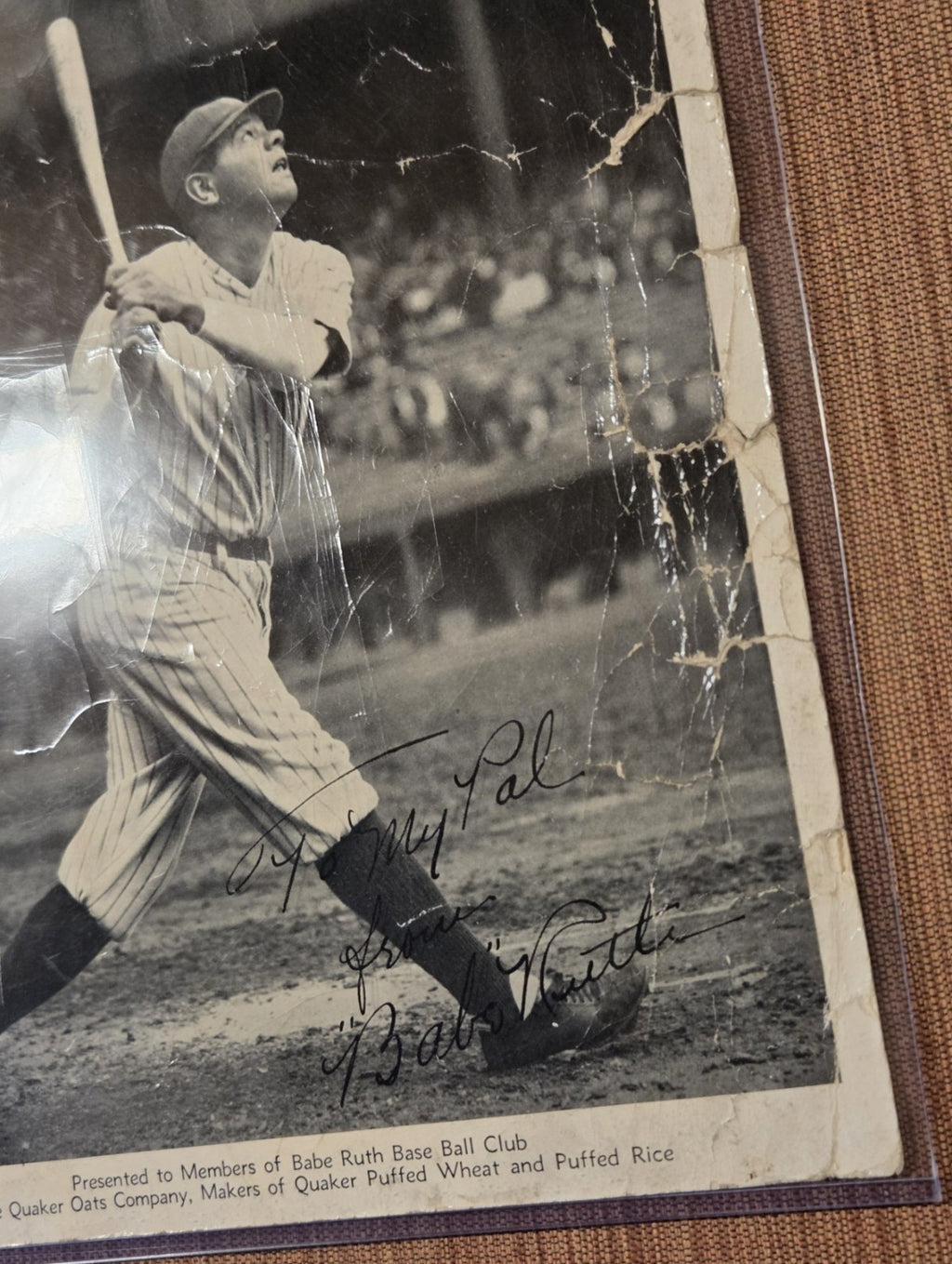 1934 Quaker Oats Premium Babe Ruth New York Yankees Original 8x10 Baseball Photo4