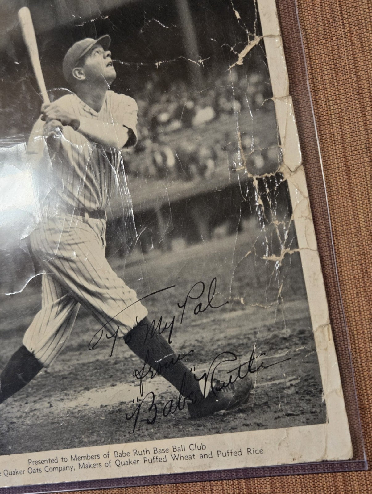 1934 Quaker Oats Premium Babe Ruth New York Yankees Original 8x10 Baseball Photo4