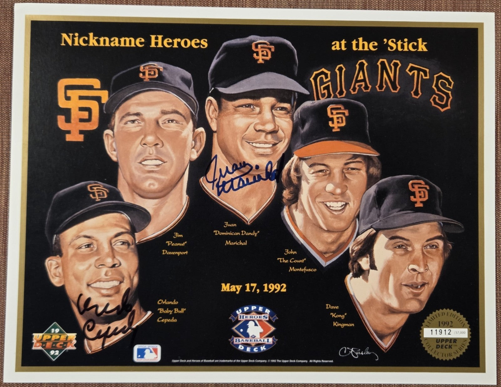 Orlando Cepeda Juan Marichal Auto San Fran Giants Baseball 8x10 Photo JSA HOF0