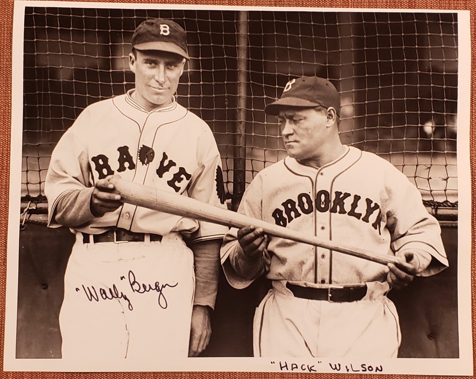 Wally Berger Auto Boston Braves 1930's Baseball 8x10 Photo JSA Hack Wilson HOF0