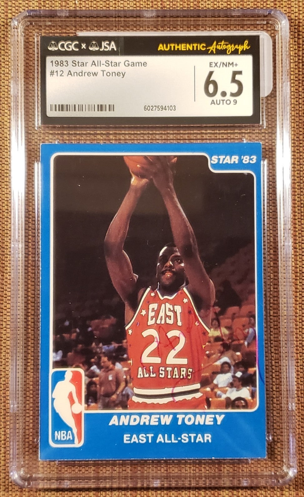 1983 Star All-Star #12 Andrew Toney Basketball Card 76ers CGC 6.5 JSA 9 Auto0