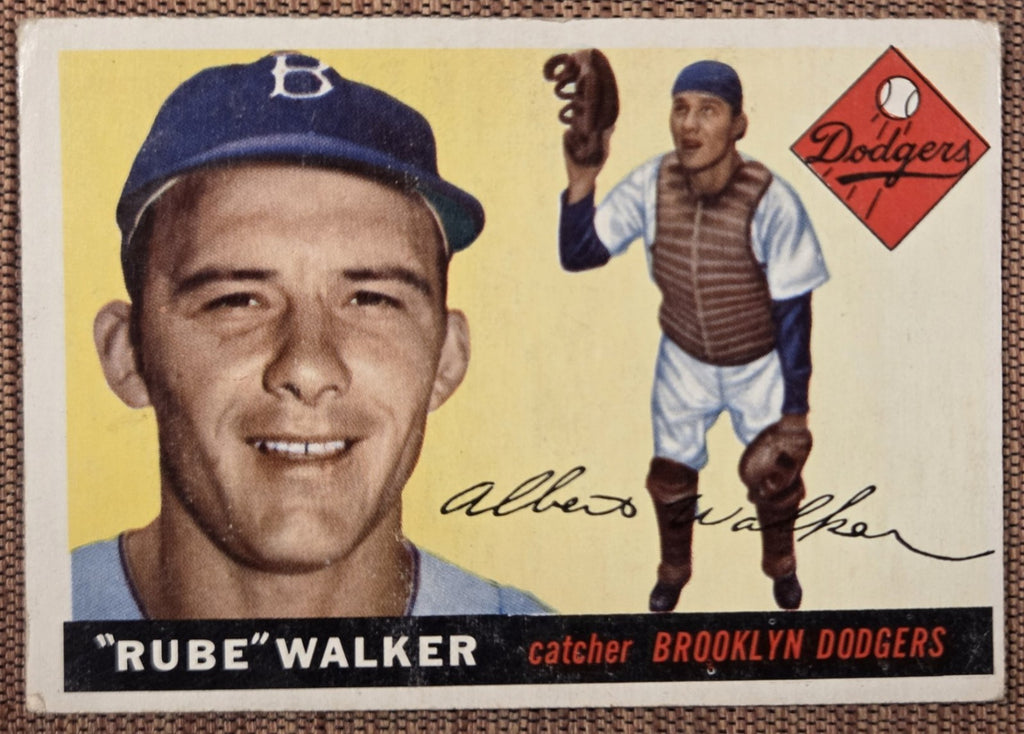 1955 Topps #108 Rube Walker Brooklyn Dodgers Authentic Original Baseball Card0